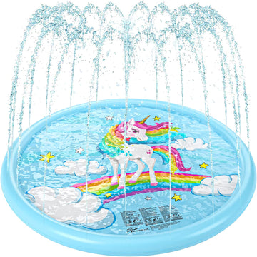 Jasonwell Splash Pad Sprinkler for Kids Splash Play Mat Outdoor Water Toys Inflatable Splash Pad Baby Toddler Pool Boys Girls Children Outside Backyard Dog Sprinkler Pool Age 1 2 3 4 5 6 7 8 9 (68'') - Jasonwell